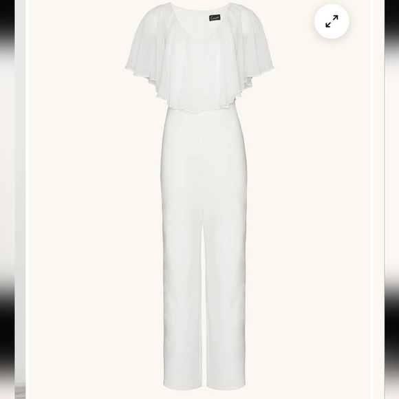 Sunny 2.0 Sparkly Capelet Ivory Jumpsuit - Picture 3 of 8